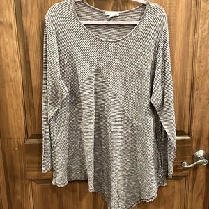 Dress Barn 3X Asymmetrical Purple Striped Shirt